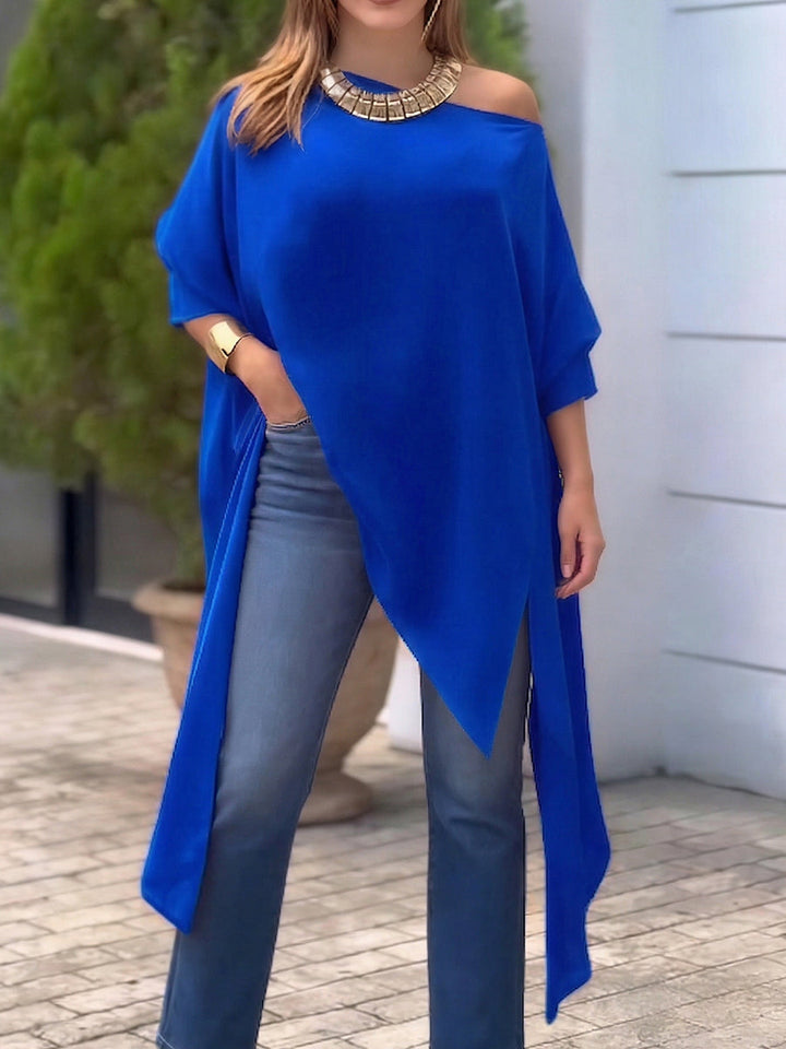 Women's Chiffon Poncho Tunic Off the Shoulder Blouse Tops