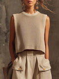 Women's Knit Sleeveless Cropped Top Vest