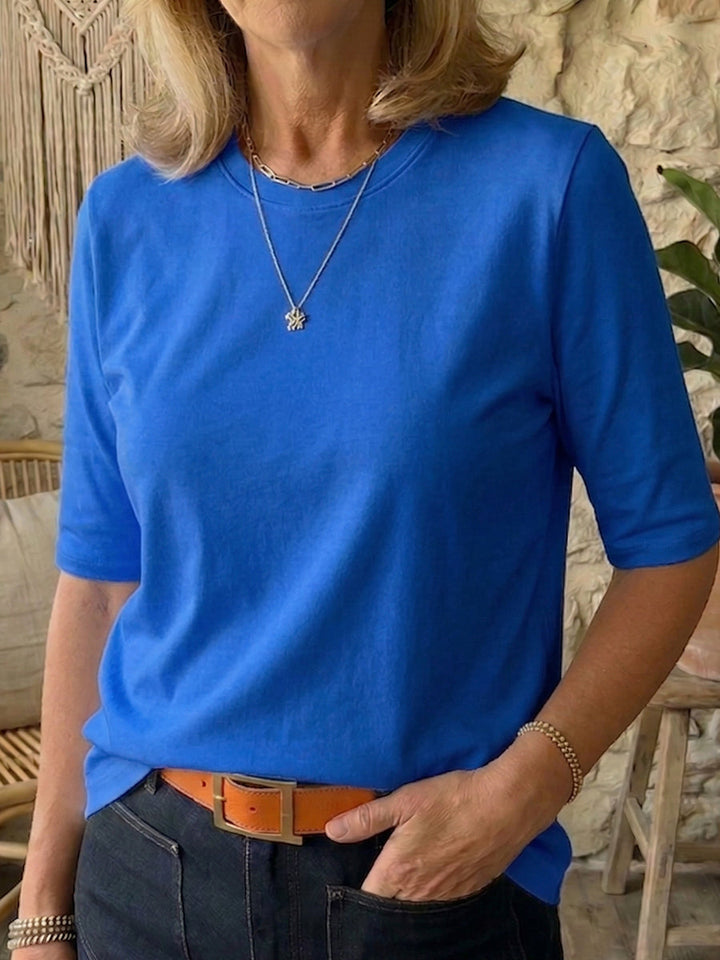 Women's Merino Wool Mix Elbow Sleeve T-Shirt Top