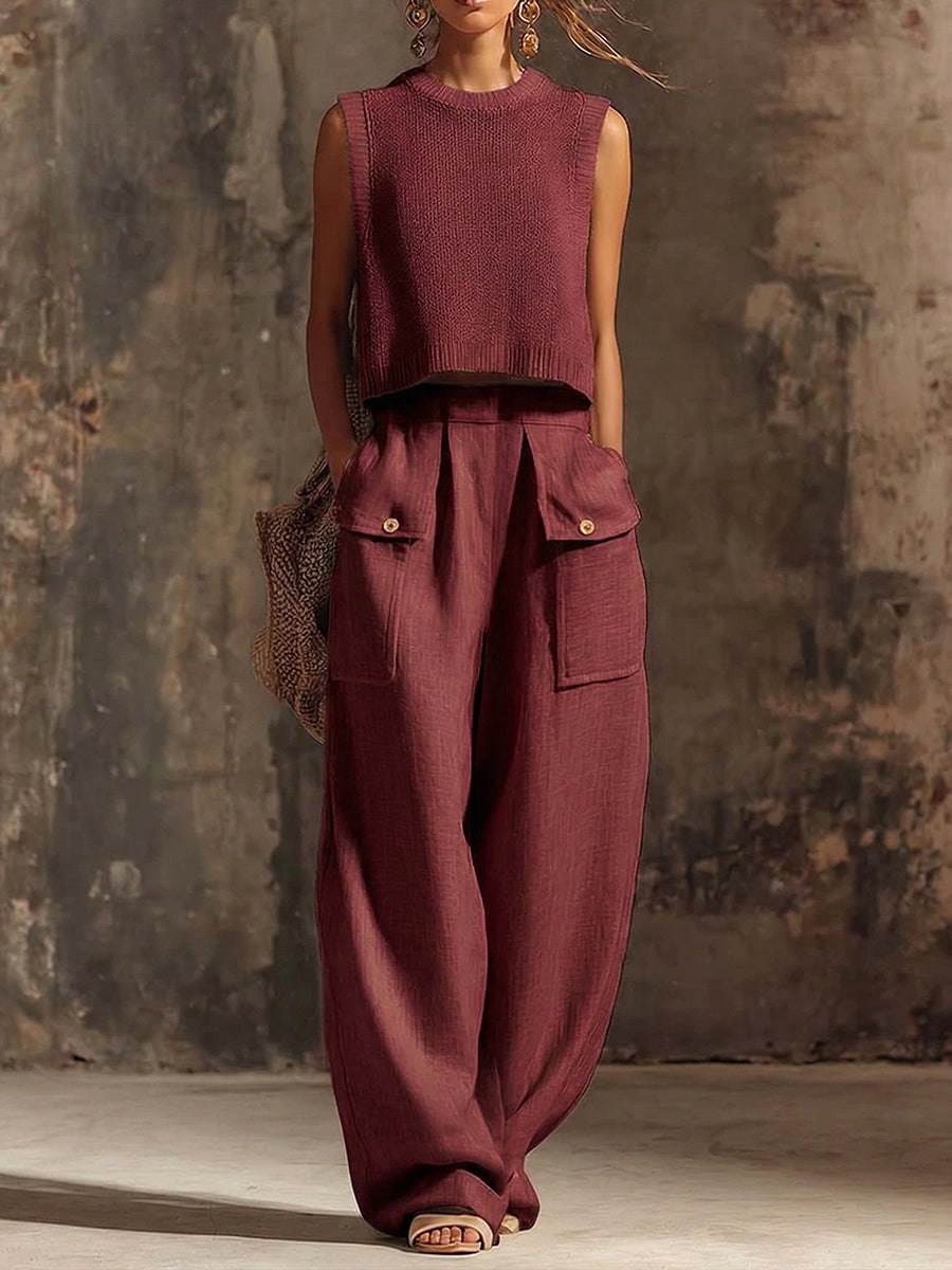 Women's Wide Leg Trousers Linen High Waisted Relaxed Fit Palazzo Pants