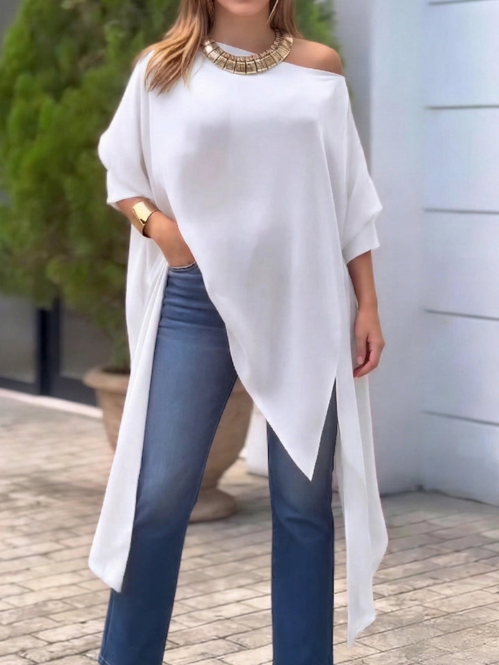 Women's Chiffon Poncho Tunic Off the Shoulder Blouse Tops