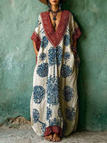 Women's Linen Kaftan Loose Boho Maxi Dress