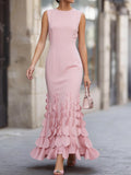 Women's Sleeveless Mermaid-Hem Knit Bodycon Dress