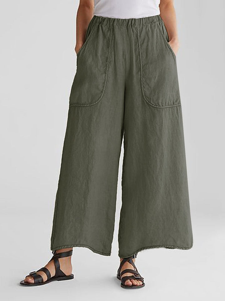 Women's Linen Wide Leg Trousers Pants