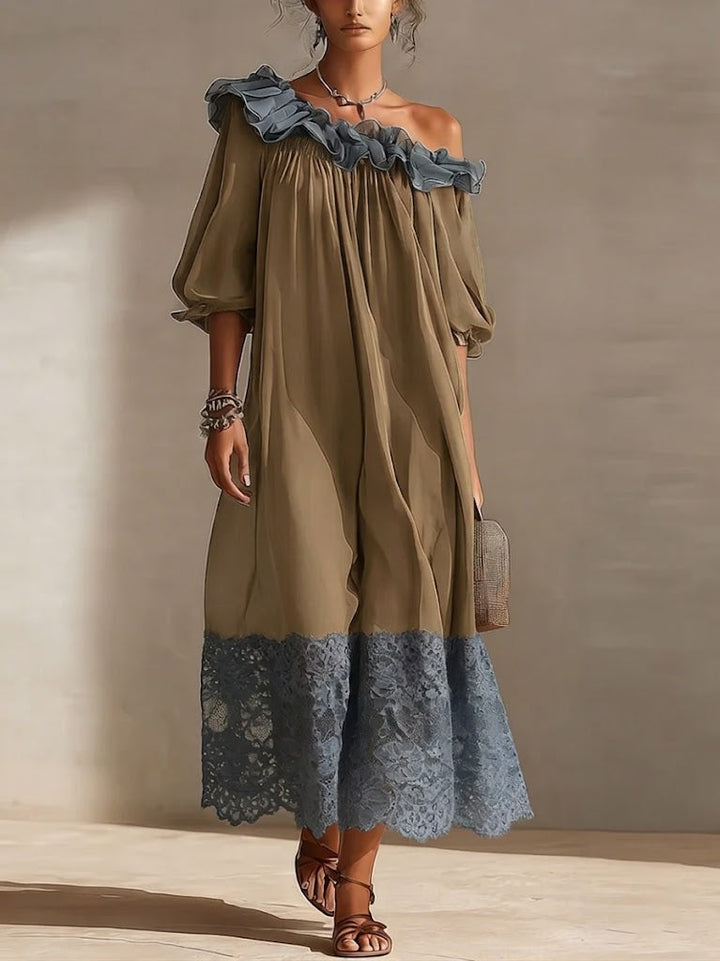 Women’s Chiffon Off-the-Shoulder Maxi Dress