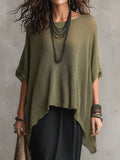Women's Merino Wool Knit Poncho Cape Loose Oversized Top