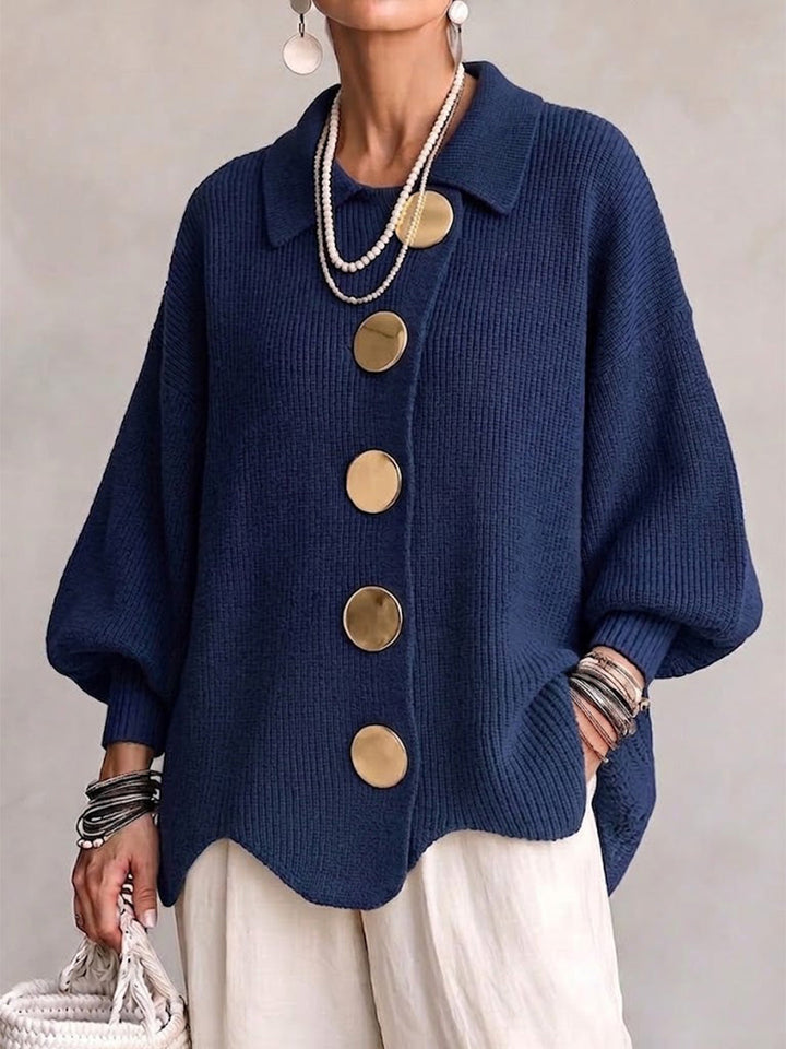 Women Knit Cardigan Oversized Lantern Sleeve Loose Fit Sweater Jacket