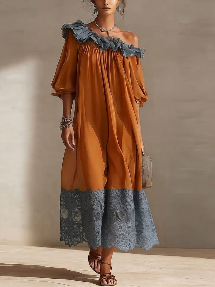 Women’s Chiffon Off-the-Shoulder Maxi Dress