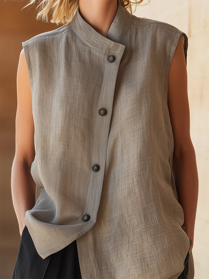 Women's Sleeveless Linen Shorts Set Casual Two Piece Outfit