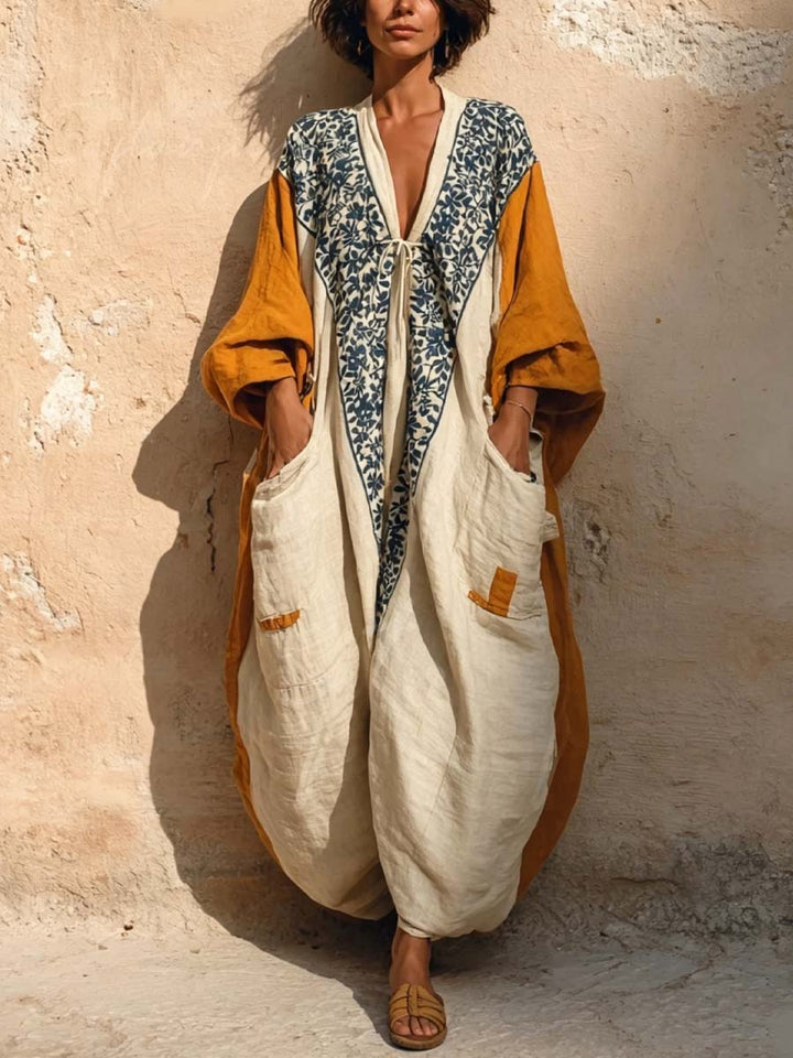 Women's Linen Kaftan Harem Jumpsuit Boho Loose Fit Romper