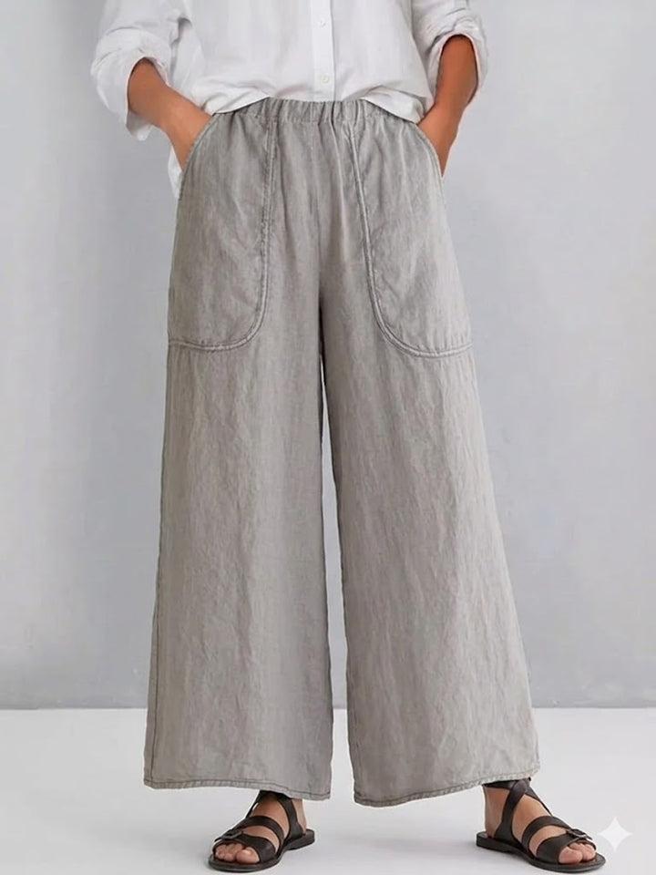 Women's Linen Wide Leg Trousers Pants