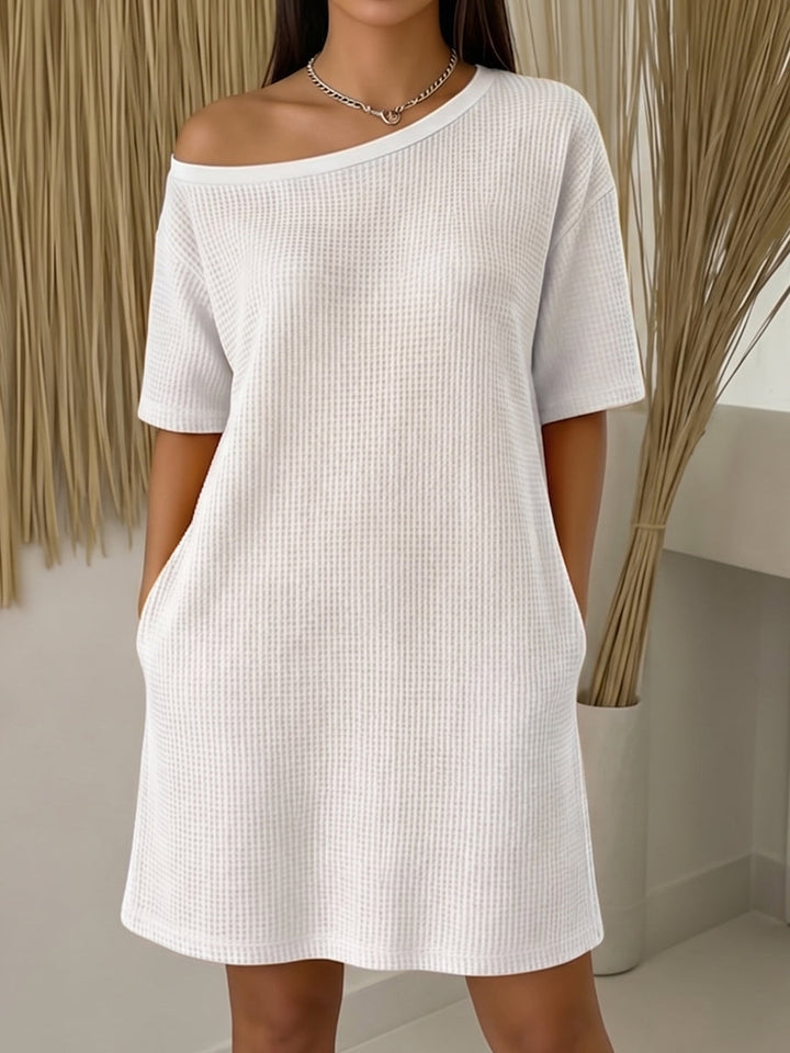 Women's Knit Off-Shoulder Tunic Mini Dress