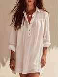 Women's Linen Tunic Beach Cover Up Shirt