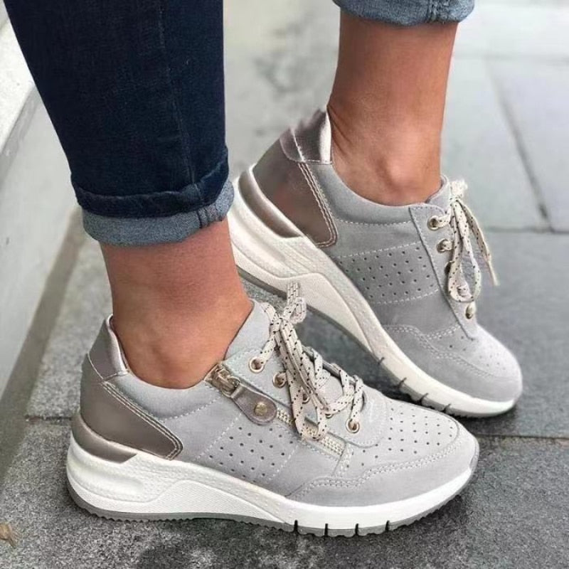 Women's Suede Sneakers Trainers Shoes