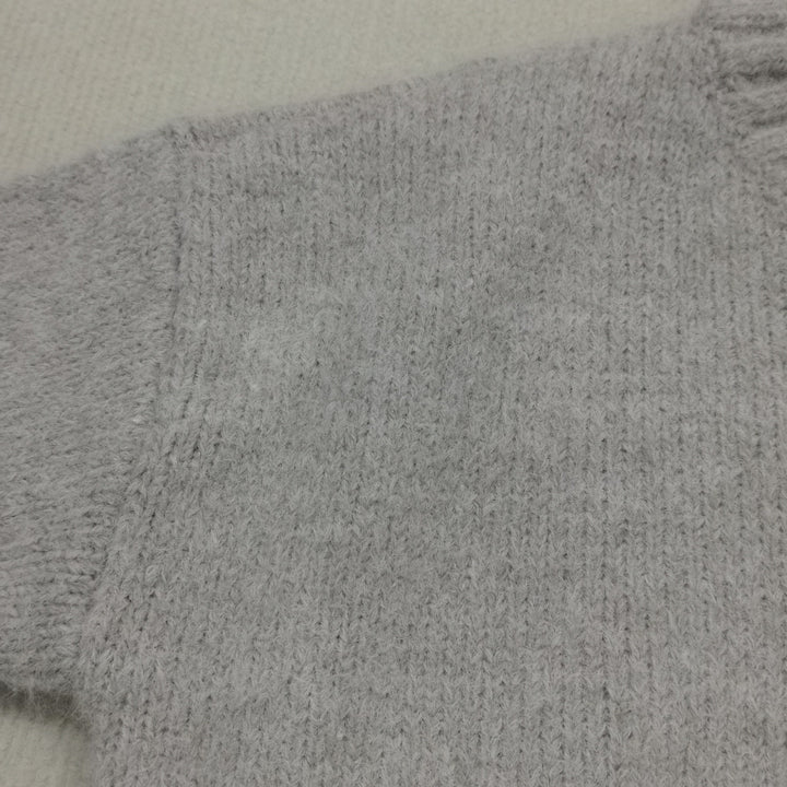 Damski luźny sweter z dzianiny z wełny merino z okrągłym dekoltem