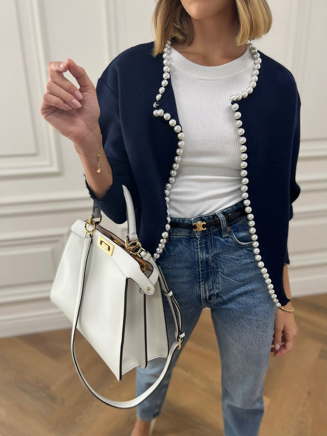 Women's Knit Cardigan Wool Crewneck Long Sleeve Outerwear Top