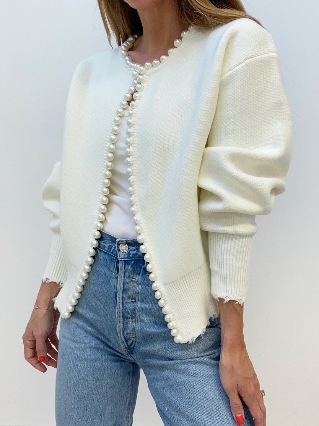 Women's Knit Cardigan Wool Crewneck Long Sleeve Outerwear Top
