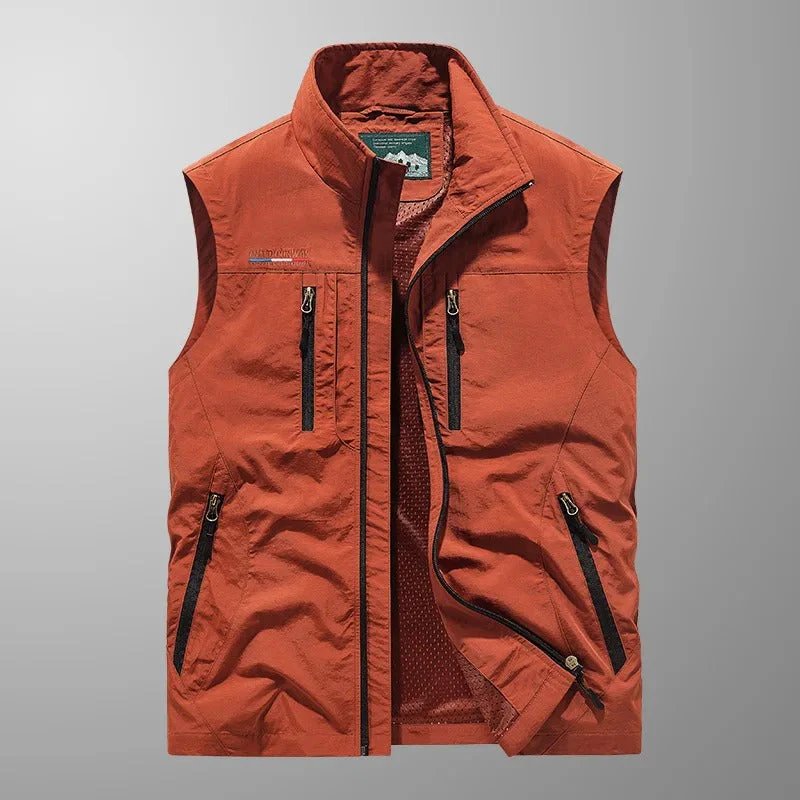 Men’s Lightweight Fleece Multi-Pocket Utility Gilet