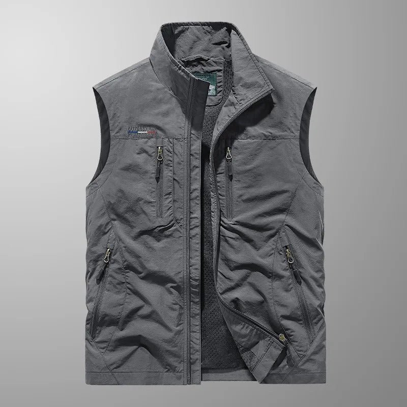 Men’s Lightweight Fleece Multi-Pocket Utility Gilet