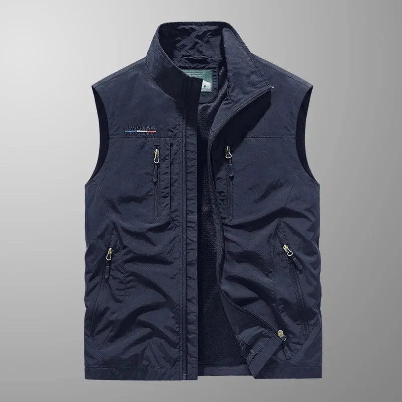 Men’s Lightweight Fleece Multi-Pocket Utility Gilet