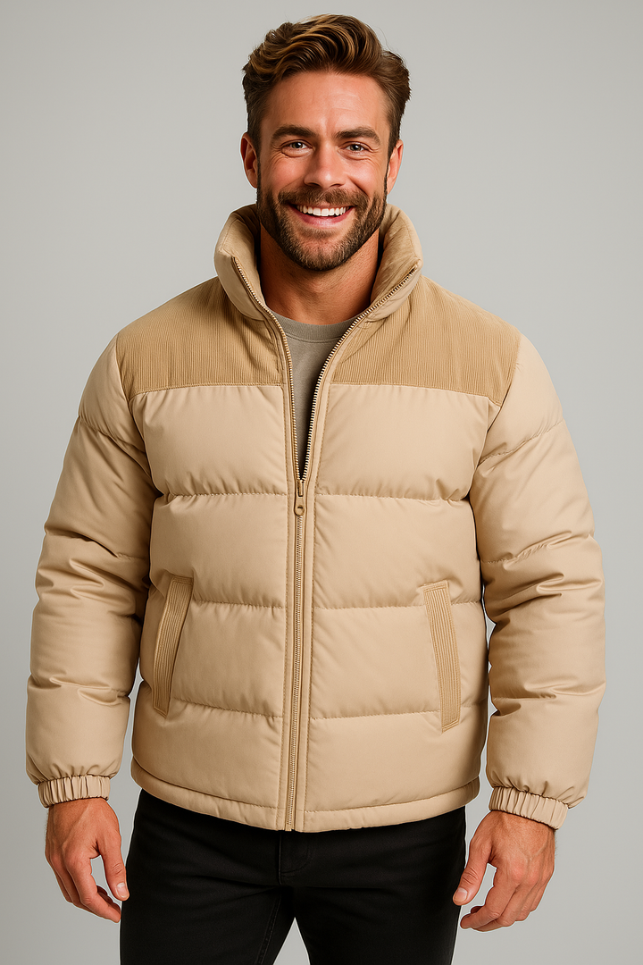 Men's Quilted Fleece-Lined Puffer Jacket