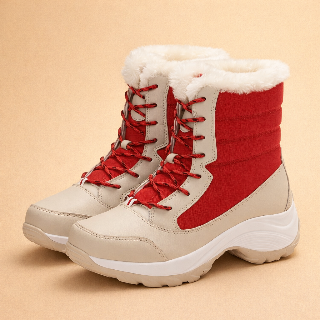Bottes de randonnée pour femme, imperméables, isolées, doublées en polaire et en fourrure