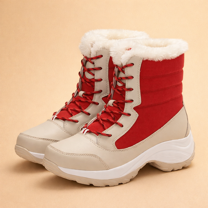 Bottes de randonnée pour femme, imperméables, isolées, doublées en polaire et en fourrure