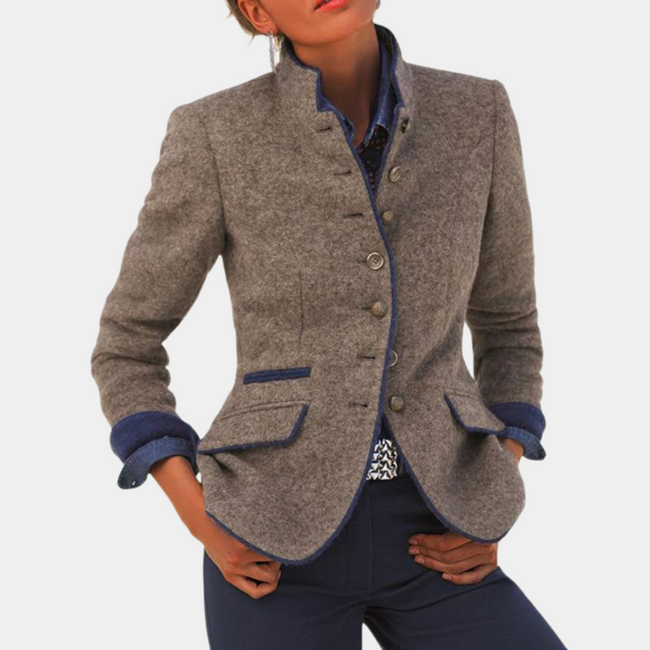 Women's Wool Blazer Jacket Formal Outerwear
