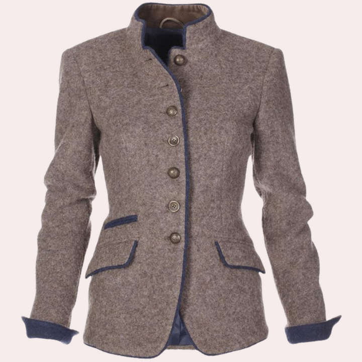 Women's Wool Blazer Jacket Formal Outerwear