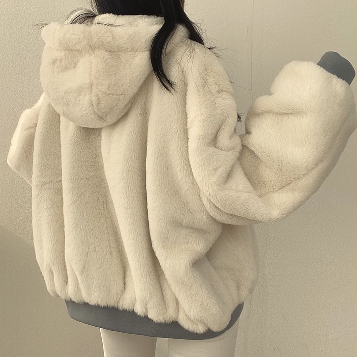 Women's Fleece Lined Zip Up Hoodie Jacket Oversized Casual Outerwear