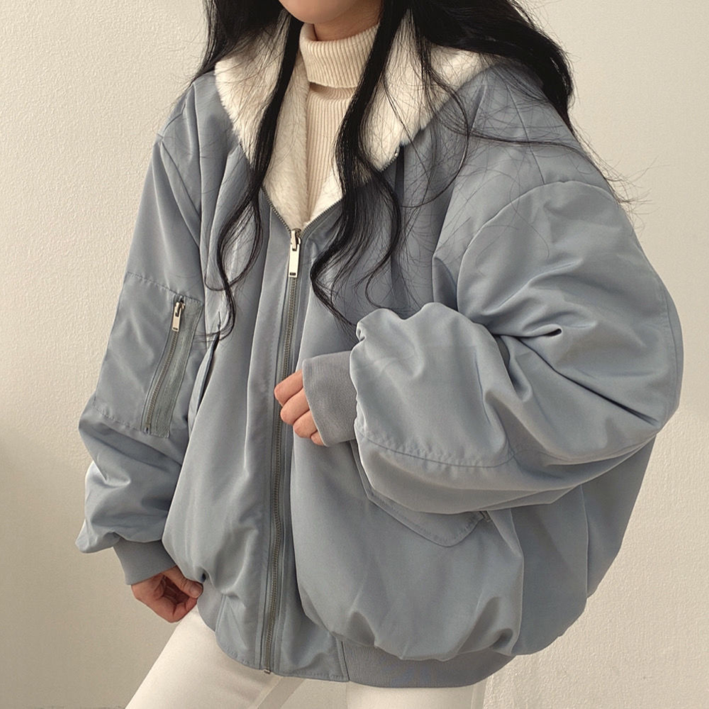Women's Fleece Lined Zip Up Hoodie Jacket Oversized Casual Outerwear