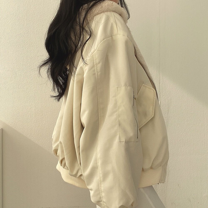 Women's Fleece Lined Zip Up Hoodie Jacket Oversized Casual Outerwear