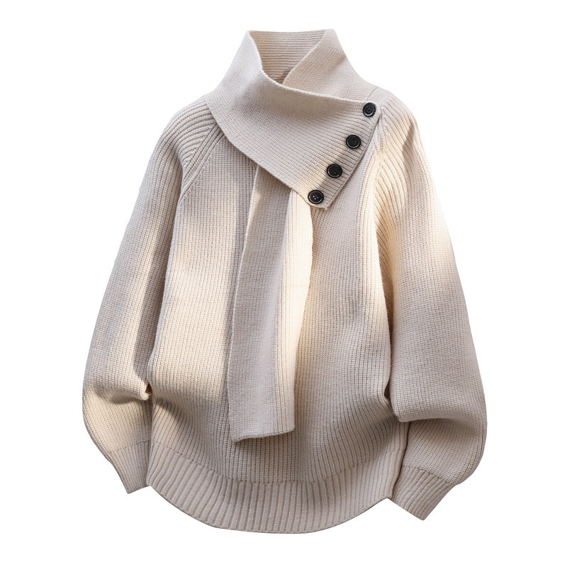 Women's Knit Jumper Merino Wool Cowl Neck Pullover Sweater