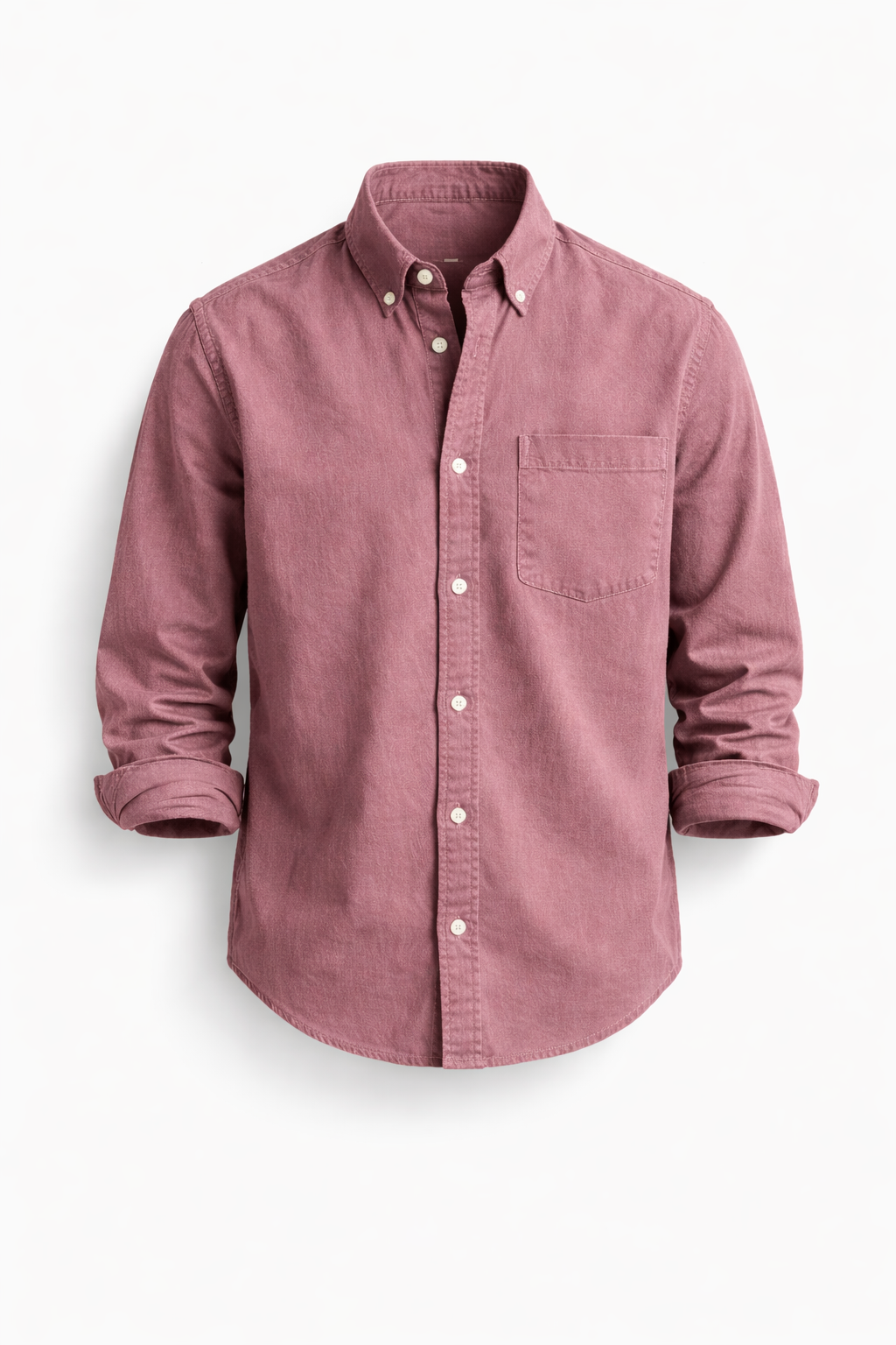 Men's Lightweight Denim Shirt Long Sleeve Button Down Work Top
