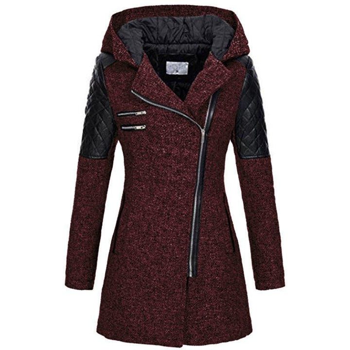 Women’s Fleece Hooded Longline Asymmetric Coat