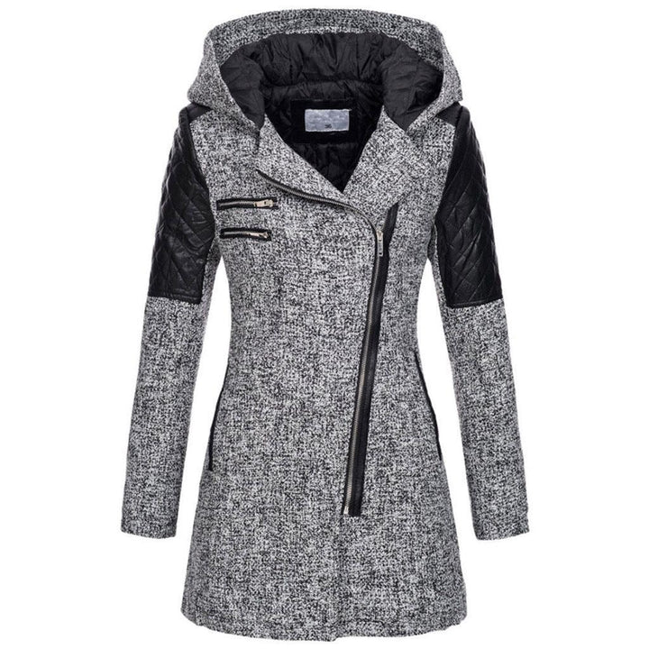 Women’s Fleece Hooded Longline Asymmetric Coat