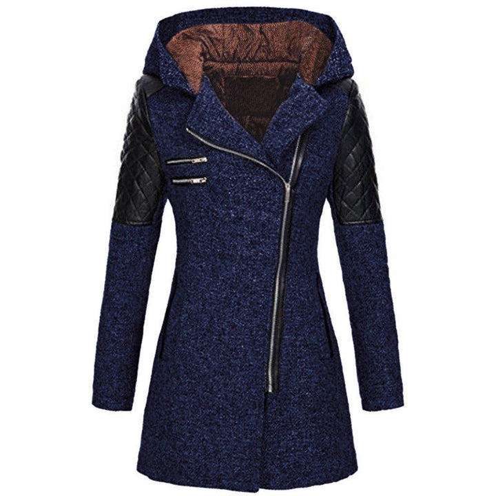 Women’s Fleece Hooded Longline Asymmetric Coat
