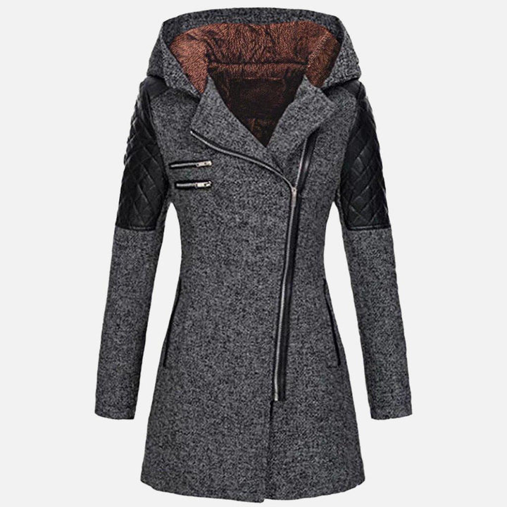 Women’s Fleece Hooded Longline Asymmetric Coat