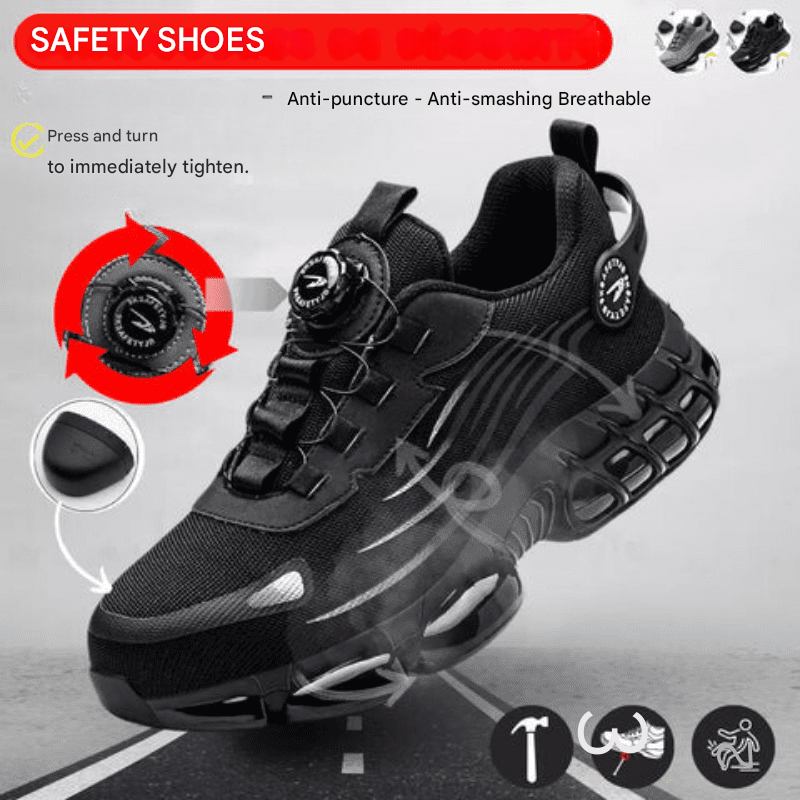 Męskie buty ochronne ze skóry, obuwie robocze z noskiem stalowym, trampki i sneakersy