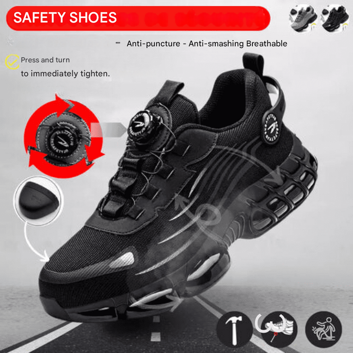 Męskie buty ochronne ze skóry, obuwie robocze z noskiem stalowym, trampki i sneakersy