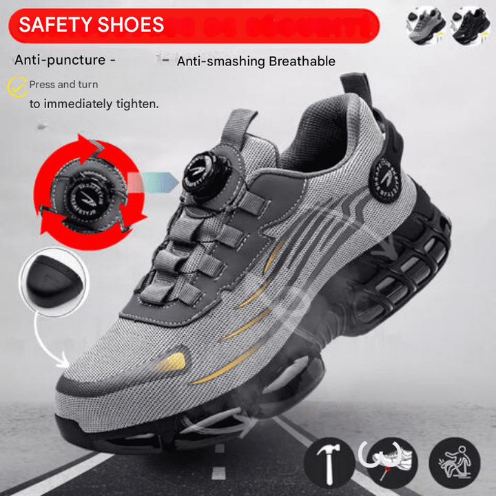 Męskie buty ochronne ze skóry, obuwie robocze z noskiem stalowym, trampki i sneakersy