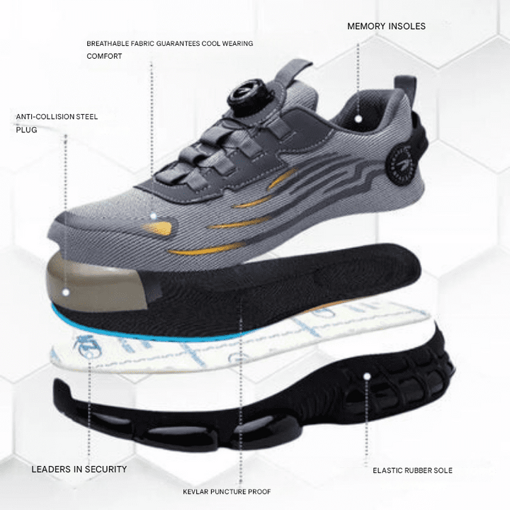 Męskie buty ochronne ze skóry, obuwie robocze z noskiem stalowym, trampki i sneakersy