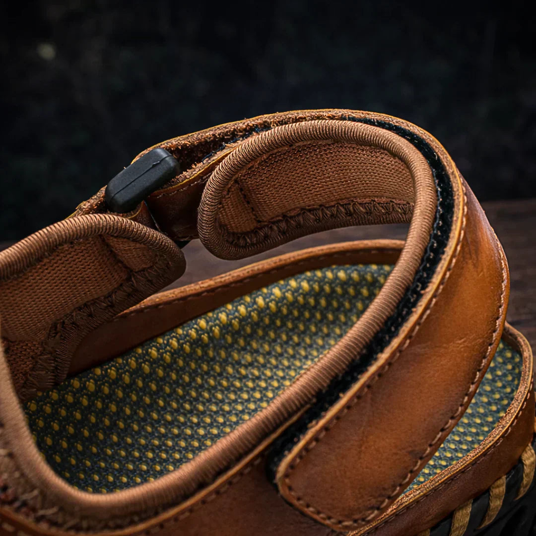 Men's Leather Fisherman Sandals Hiking Outdoor Footwear
