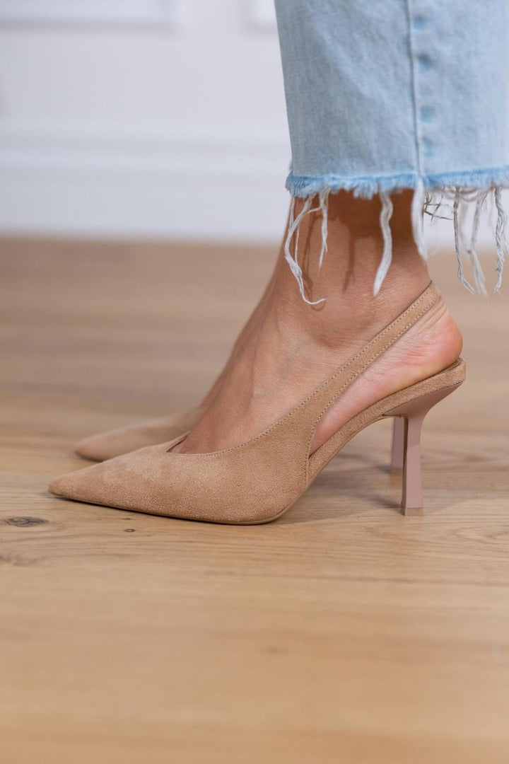 Women's Leather Slingback Low Heel Pumps