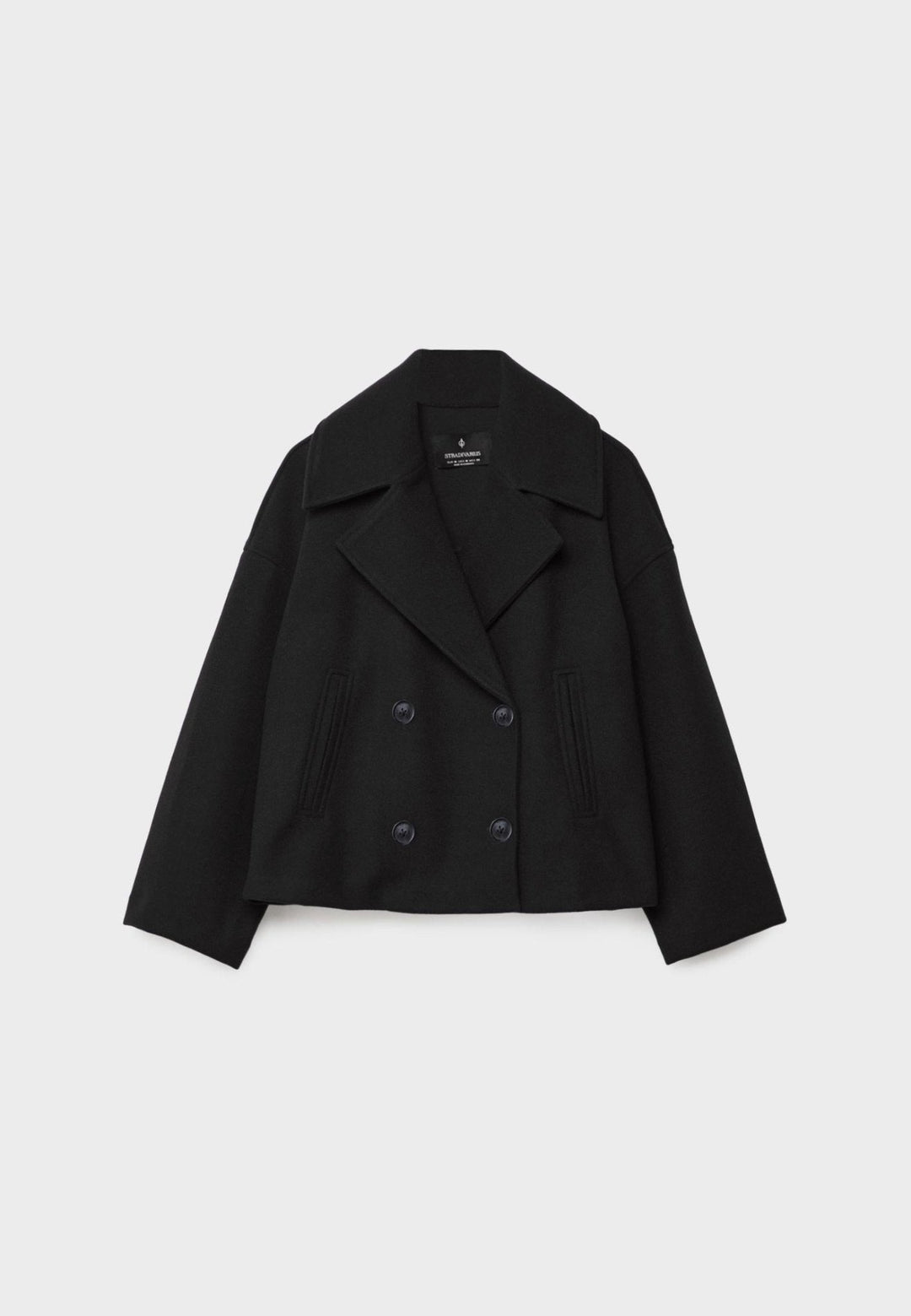 Women's Wool Mix Double Breasted Crop Coat