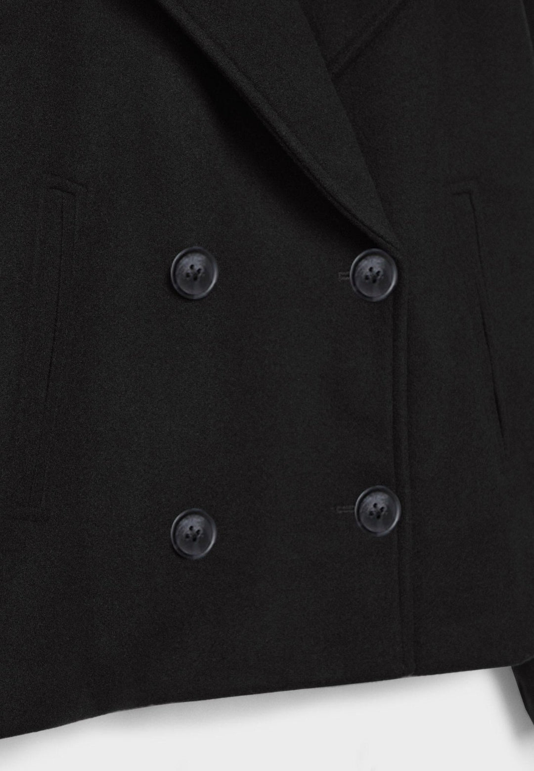 Women's Wool Mix Double Breasted Crop Coat