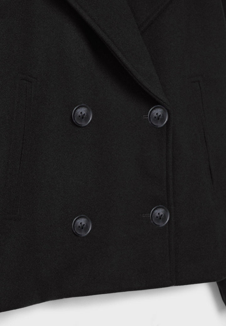Women's Wool Mix Double Breasted Crop Coat