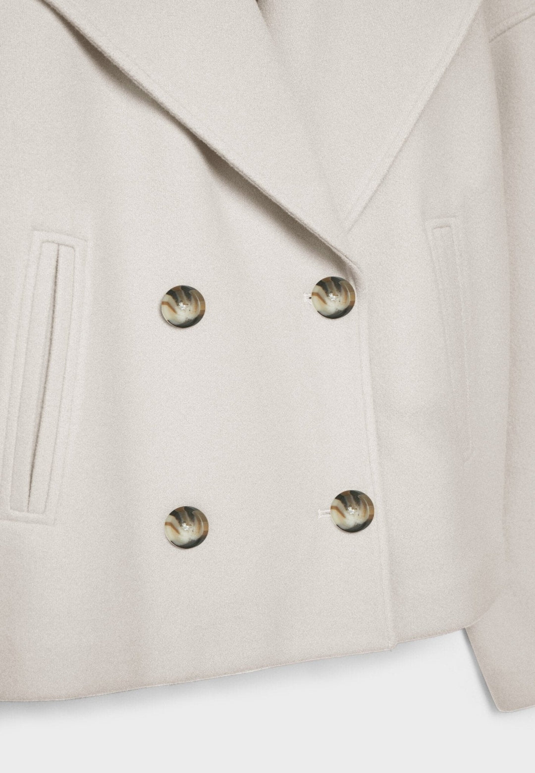 Women's Wool Mix Double Breasted Crop Coat