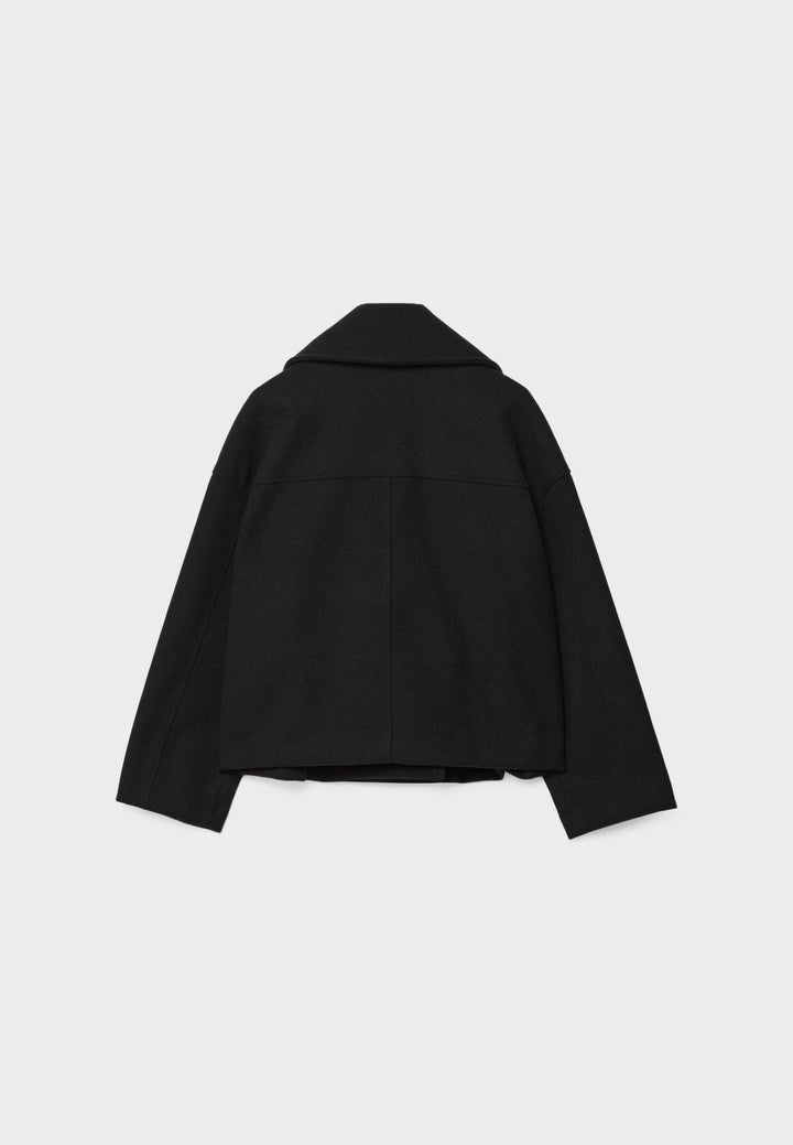 Women's Wool Mix Double Breasted Crop Coat