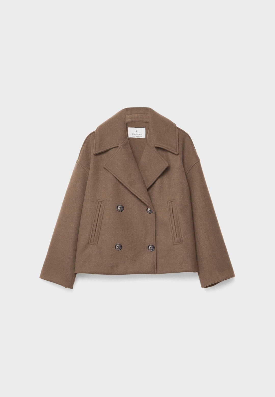 Women's Wool Mix Double Breasted Crop Coat
